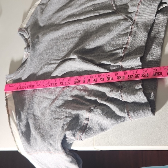 We The Free Sweater Womems Size S Petite embroidery sequins gray floral - Picture 5 of 10